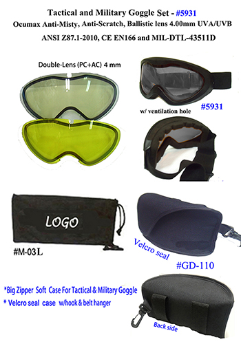 Tactical and Military Goggle Set